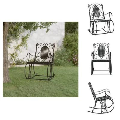 Obrázek produktu pro vidaXL Houpací křeslo 84 cm černá ocel - Zahradní lavičky