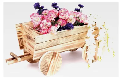 Produktbild von Holz Blumenständer für den Außenbereich | Vintage Deko für Garten und Balkon