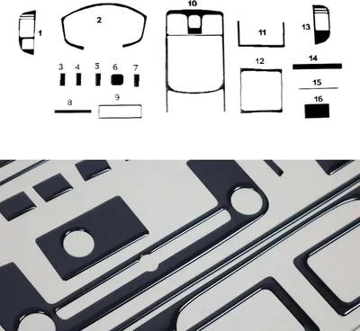 Image de Décoration intérieure Cockpit pour Isuzu D-Max 2002-2008 Piano Noir Optique 16pcs