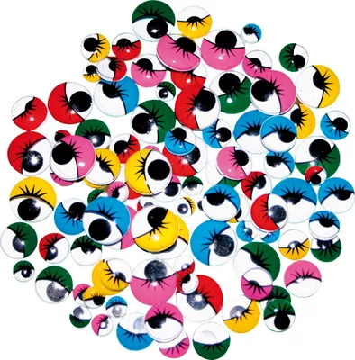 Produktbild von EDUPLAY 200-041 Wackelaugen Mix mit Wimpern, bunt, 100-teilig (1 Set)