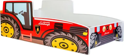 Zdjęcie produktu dla Łóżko pojedyncze Traktor czerwony 140x70 z materacem