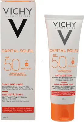 Obrázok produktu pre Vichy - Sunscreen Sunscreen SPF 50+ Idéal Soleil Anti-Age 50 ml 50ml