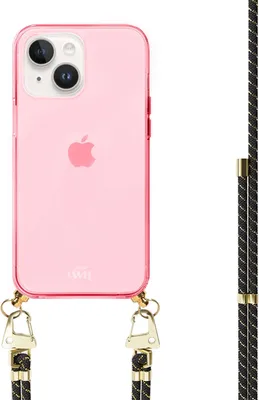 Produktbild von Gold Goddess Cord Hülle Pink  - Kompatibel mit iPhone 15