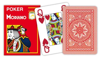Produktbild von Modiano Poker 4 Jumbo Index Cristallo rot