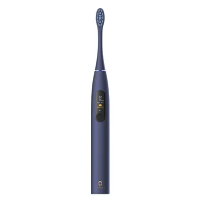 Produktbild von Oclean X Pro Elektrische Zahnbürste, Schallzahnbürste mit Farbdisplay, 3 Putzmodi & 32 Intensitäten, 30 Tage Akkulaufzeit, mit Timer, Drucksensor & APP, Blau