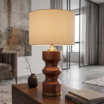 Obrázek produktu pro Stolní lampa z hnědého skla ø 40,5x69,5 cm