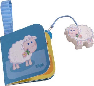 Produktbild von Haba Buggybuch Schaf mit Holzfigur, Puzzlespaß und Klettschlaufe, 10x10 cm