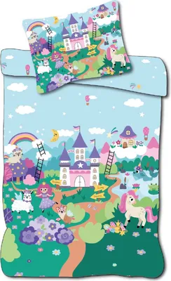 Immagine prodotto di Biancheria da letto principessa con castello da favola 100 x 135 cm