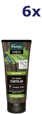Produktbild von 6x Kneipp Duschgel Men 200 ml Startklar Zitronengras Guarana