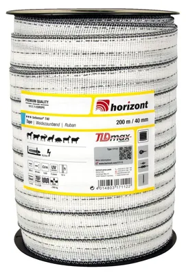 Produktbild von horizont TURBOMAX Weidezaunband, 200m, 12-40mm Breite | Breitband, Elektroband Breite: 40 mm