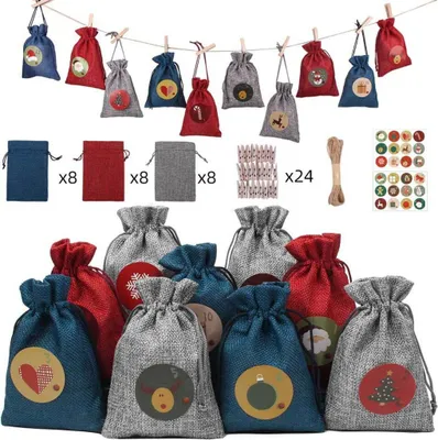 Produktbild von Gliese Adventskalender zum befüllen Weihnachtskalender Xmas Basteln 24 Geschenktüten