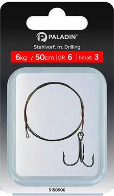 Produktbild von Paladin Stahlvorfach Drilling Gr. 2 Tragkraft 12 kg Länge 50cm 3 Stück