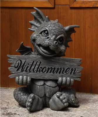 Image de Dragon de jardin "Welcome" - Figurine de jardin, dragon, déco