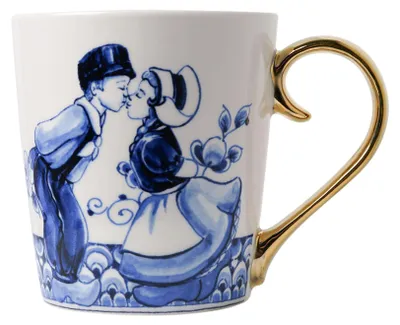 Heinen Delfts Blauw – Becher Kissing couple Gold – Bild 1