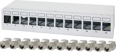Produktbild von LOGILINK Patchpanel NK4093 12Port inkl. 12 CAT6A Modulen