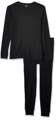 Immagine prodotto di Essentials, set di intimo termico da uomo, lungo, colore nero, taglia S
