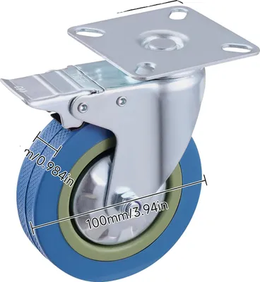 Obrázek produktu pro Nábyteková kolečka, tichý chod, aretační mechanismus, 100 mm