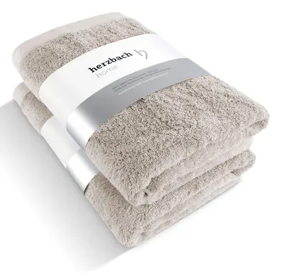 Saunahandtuch-Set 2er, 80x200 cm, 100% Baumwolle, sandgrau
