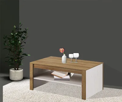 Productafbeelding van Salontafel, woonkamertafel, bijzettafel, woonkamer, 103 cm, Anderson, grenen, eik, Riviera