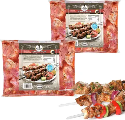 Produktbild von BARIN Schaschlik mariniertes Schweinenacken (2kg) aus Deutschland TK gewürzt Schweinefleisch ohne Geschmacksverstärker für Grill BBQ Gartenparty