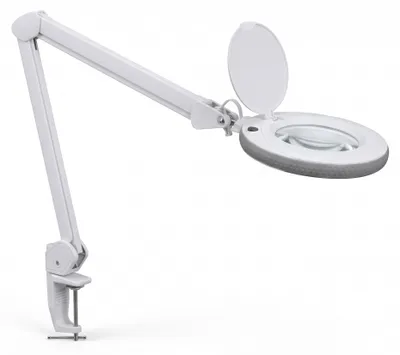 Zdjęcie produktu dla Lumeno 7215GR – lampka lupowa/lampka do pracy, 60 diod LED, kolorowa gumowa osłona. Kolor: szary, moc: 5 dioptrii