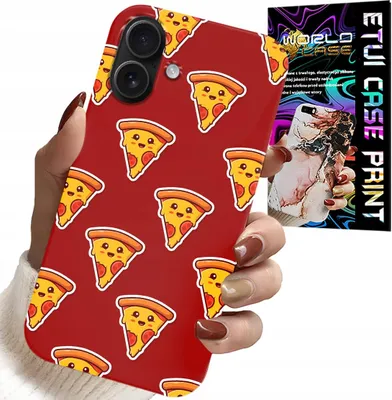 Obrázek produktu pro Etui Do Iphone 17 - Wzór Z Wesołą Pizzą Na Czerwonym Tle