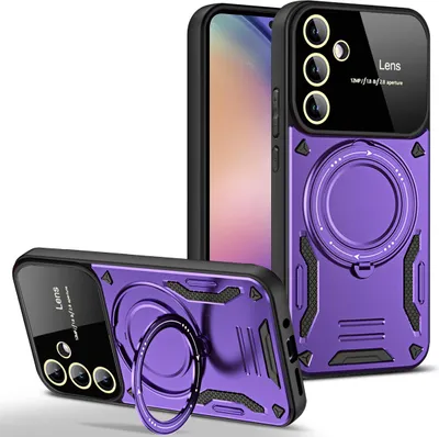Produktbild von Rüstung Handyhülle für Samsung Galaxy A54 Dual-Layer Magnetisches Ringhalter Ständer Hülle Lila