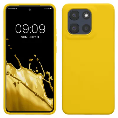 Produktbild von kwmobile Handyhülle für Motorola Moto G86 Power 5G Hülle - Case Silikon - Kabelloses Laden - Schutzhülle Cover in Strahlend Gelb