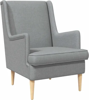 Produktbild von Moderner Sessel im minimalistischen Design mit Stoffbezug, Holzbeinen und Metallrahmen für Wohnzimmer und Schlafzimmer