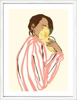 Produktbild von Gerahmtes Bild Girl With Yellow Flowerbouquet II 33x43 cm