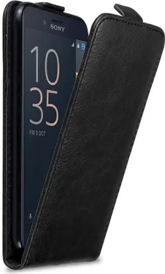 Produktbild von Cadorabo Hülle für Sony Xperia X COMPACT Schutz Hülle in Schwarz Flip Etui Handyhülle Case Cover