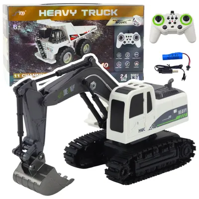 Produktbild von Ferngesteuerter Rc-Raupenbagger, Lichter, Geräusche, Weiß, 1:24