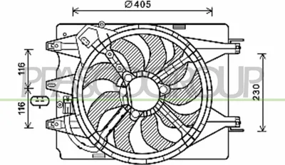 Produktbild von PRASCO FT040F003 Lüfter Motorkühlung Kühlerlüfter für FIAT 500L (351, 352) Wasserkühler