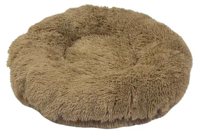 Produktbild von Shaggy Minky Hundebett aus braunem Minky-Samt