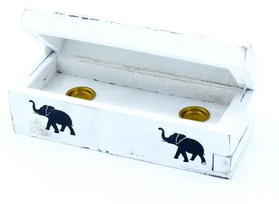 Productafbeelding van Witte wierookhouder - Doos voor wierookstokjes, 15 cm
