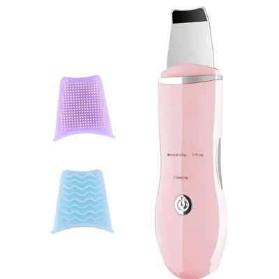 Image de Nettoyeur de visage à ultrasons 3-en-1 avec technologie ionique, élimine les points noirs, nettoie en profondeur les pores, effet lifting et hydratation, adapté à tous les types de peau