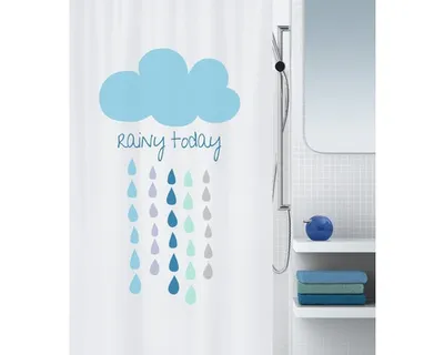 Produktbild von Spirella Duschvorhang Textil Bunt, vers. Designs Farbe: Cloud blue