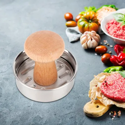 Obrázok produktu pre Nerezová oceľ Hamburger Maker Mäso Press Mold Manuálny tlak Mäso Pie Burger Machine Kuchynské doplnky