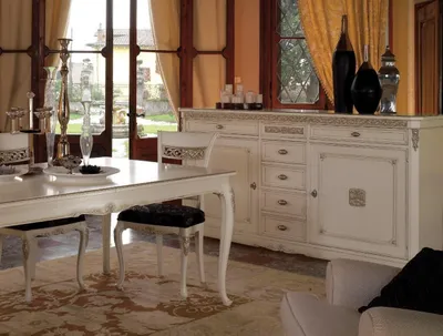 Produktbild von Vitrinen Anrichte Küchenbüfett Landhaus Regal Anrichte Schrank Buffet Vitrine