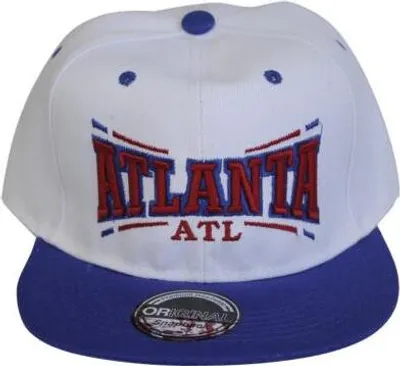Produktbild von Snapback Baseballcap mit Stickerei - Atlanta - 69362 weiß-blau