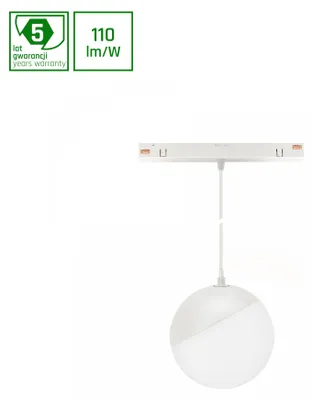 Obrázek produktu pro GLOBE P LED, svítidlo na kolejnicích, 48V, 5W, teplá bílá barva