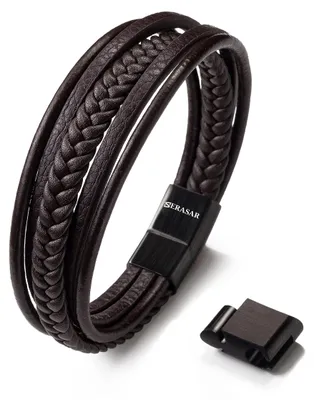 Obrázek produktu pro Kožené náramky pro muže s magnetickým zapínáním, dostupné v různých délkách