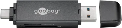 Produktbild von USB 3.0, USB-C™ 2in1-Kartenlesegerät mit 2 Slots, zum Lesen von microSD- und SD-Speicherkartenformaten
