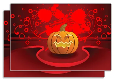 Produktbild von Wallario Frühstücksbrettchen 2er Set aus Glas, je 20 x 30 cm, mit rutschfesten Füßen, Motiv Geschnitzter Halloween-Kürbis im Comic Stil