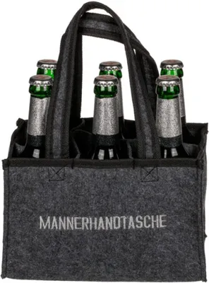 Produktbild von Goldbuch Filz-Flaschenhalter für 6 Flaschen Männerhandtasche, ca.24x14x15cm, Schwarz, Filz, 6 Flasche(n), 240 mm, 140 mm, 150 mm