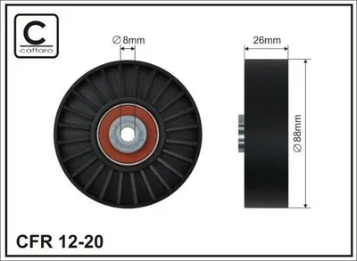 Produktbild von CAFFARO 12-20 Umlenkrolle Keilrippenriemen 88mm für VOLVO V70 I (875, 876) für RENAULT LAGUNA I (B56, 556)