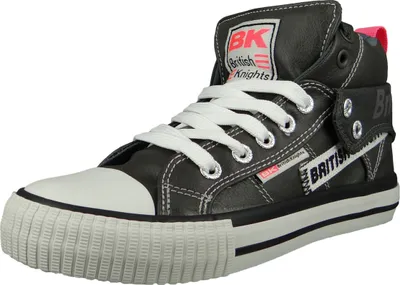 A single high-top sneaker is shown against a white background.