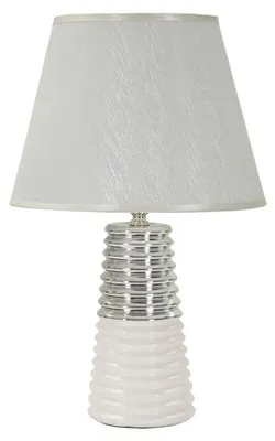 Image de Lampe de table Mauro Ferretti Candela, blanc et argent, 25x41 cm
