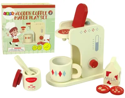Produktbild von IMPORT LEANTOYS Hölzerne Kaffeemaschine Küchenzubehör Kinder