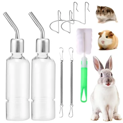 2 Trinkflaschen für Kaninchen, 350 ml, automatisch, für Nagetiere